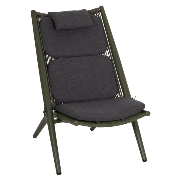 Lounger Relax Remus Hm6642.07 Aluminum & Olefin Rope In Olive Green 63x87x94hcm.