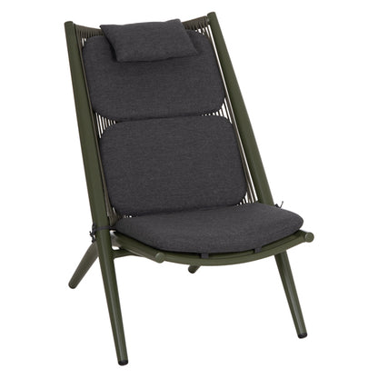 Lounger Relax Remus Hm6642.07 Aluminum & Olefin Rope In Olive Green 63x87x94hcm.