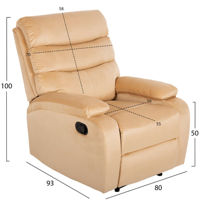 Armchair Relax Yasumu Hm9783.05 Ecru Velvet 80x93x100hcm.