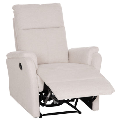Armchair Relax With Electric Recline Synthia Hm3309.01 Beige Fabric 75x86x100hcm.
