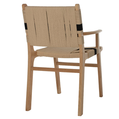 Armchair Band Rubberwood And Rope 62,5x60x88hcm.hm9324.01