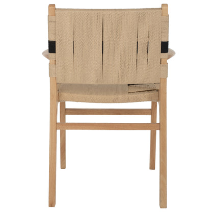 Armchair Band Rubberwood And Rope 62,5x60x88hcm.hm9324.01