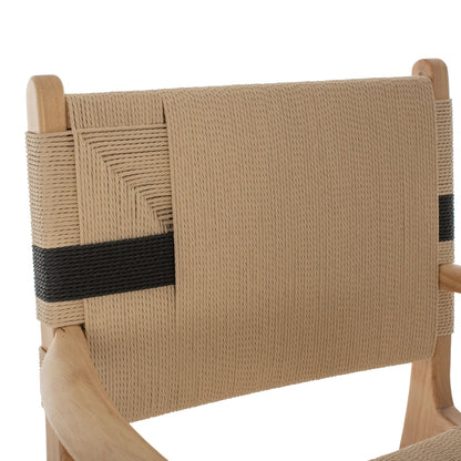 Armchair Band Rubberwood And Rope 62,5x60x88hcm.hm9324.01