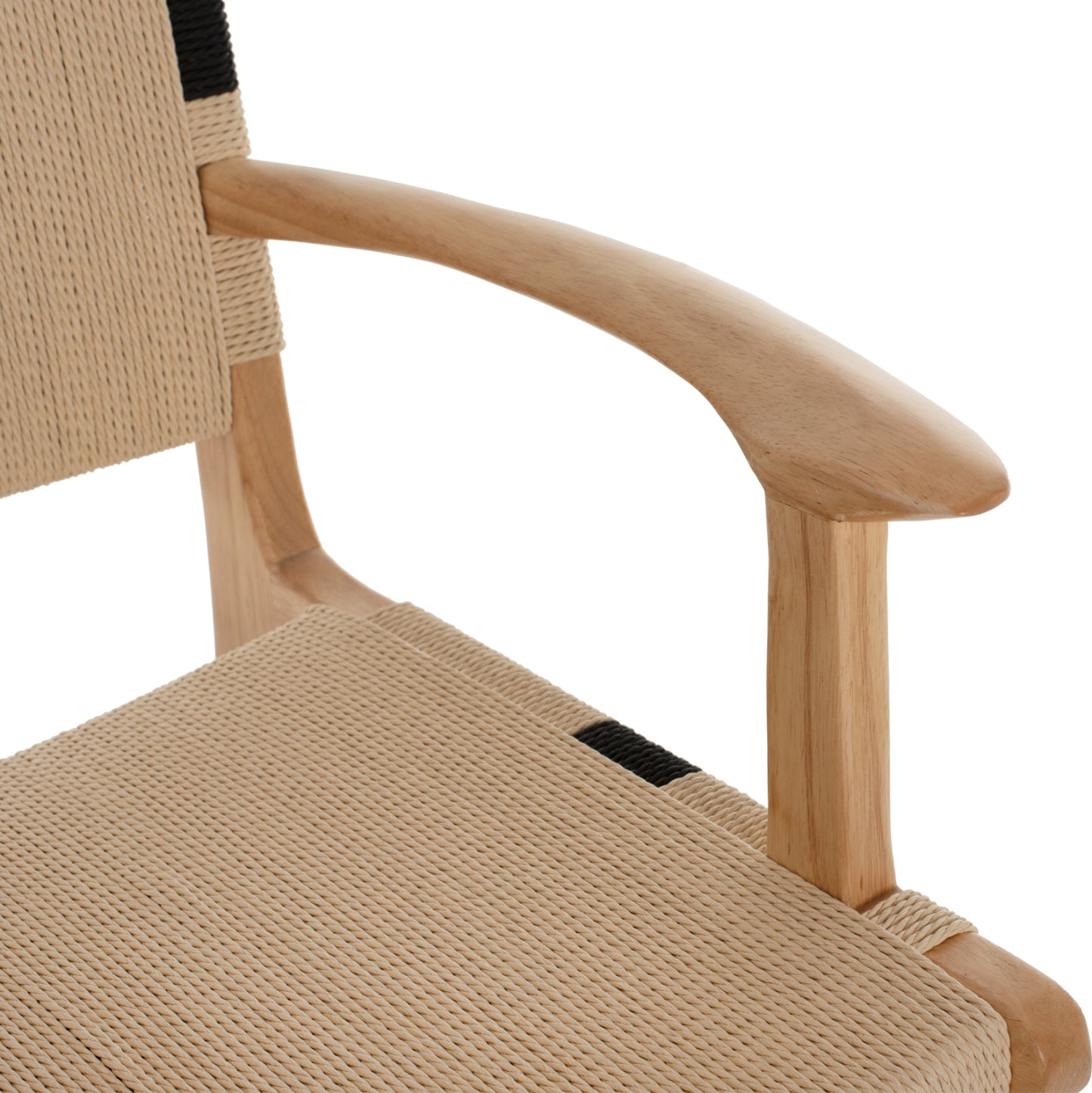 Armchair Band Rubberwood And Rope 62,5x60x88hcm.hm9324.01