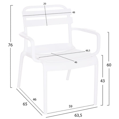 Polypropylene Lounge Armchair Korver Hm6333.01 White 63.5x65x76hcm.