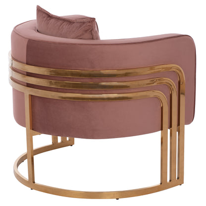 Tiana Armchair With Gold Metal Frame And Low Back Hm8738.02