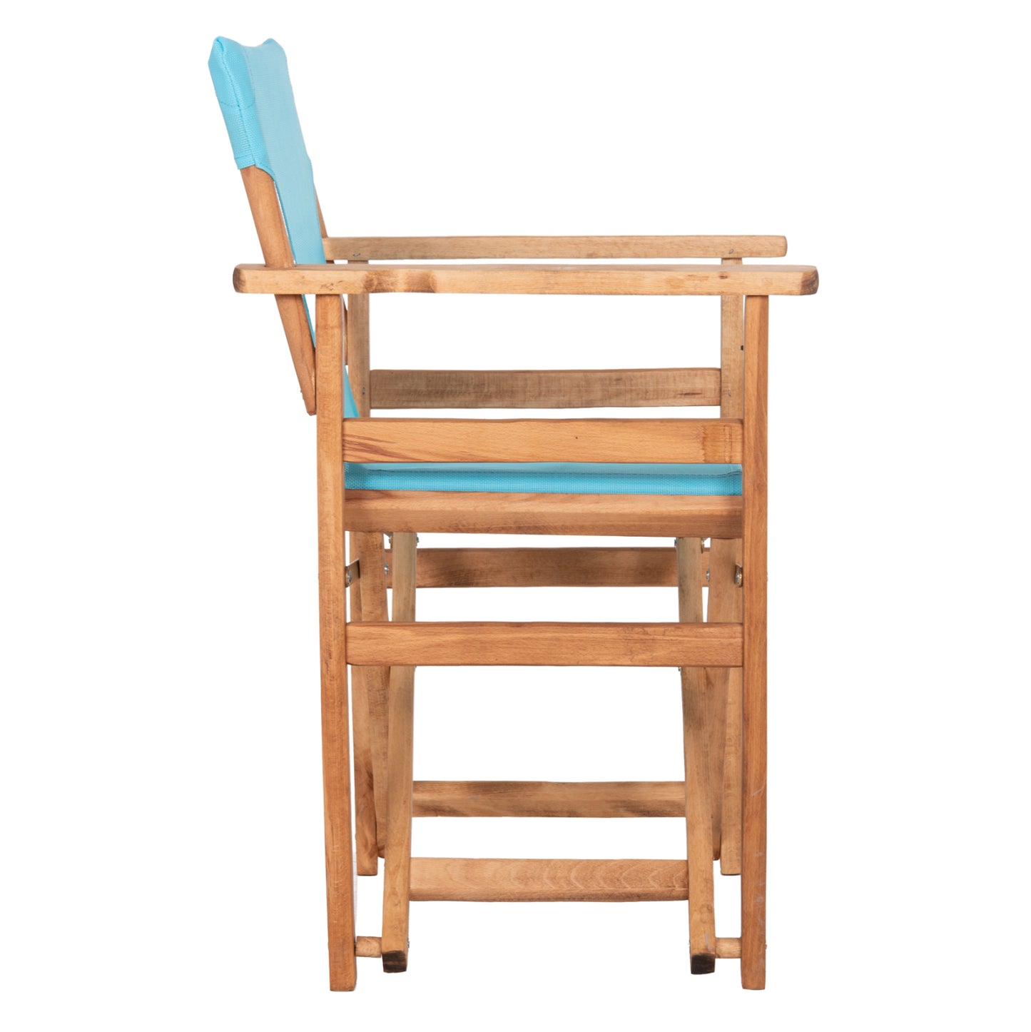 Director's Chair Limnos Hm11764.08 In Natural Color And Sky Blue Textilene 57x54x88.5hcm.