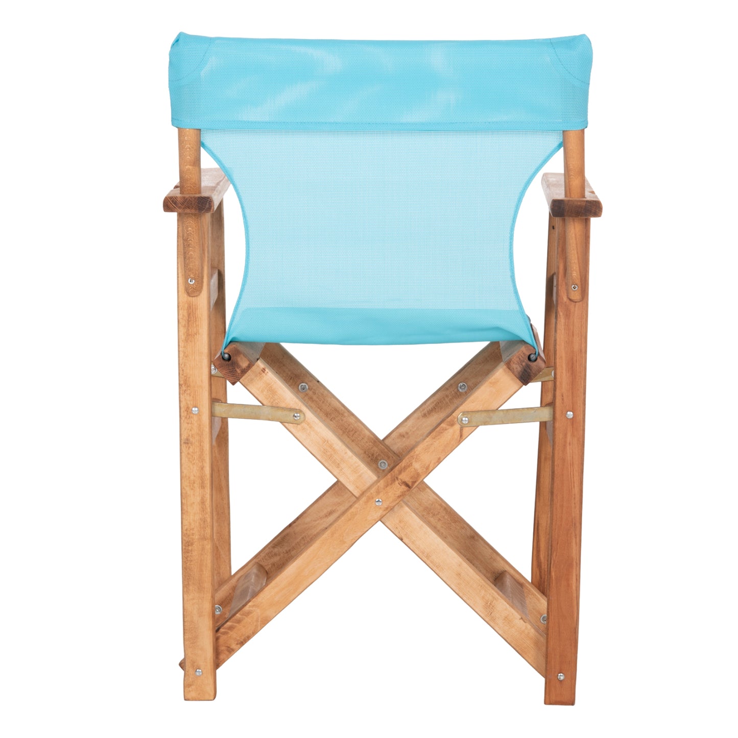 Director's Chair Limnos Hm11764.08 In Natural Color And Sky Blue Textilene 57x54x88.5hcm.