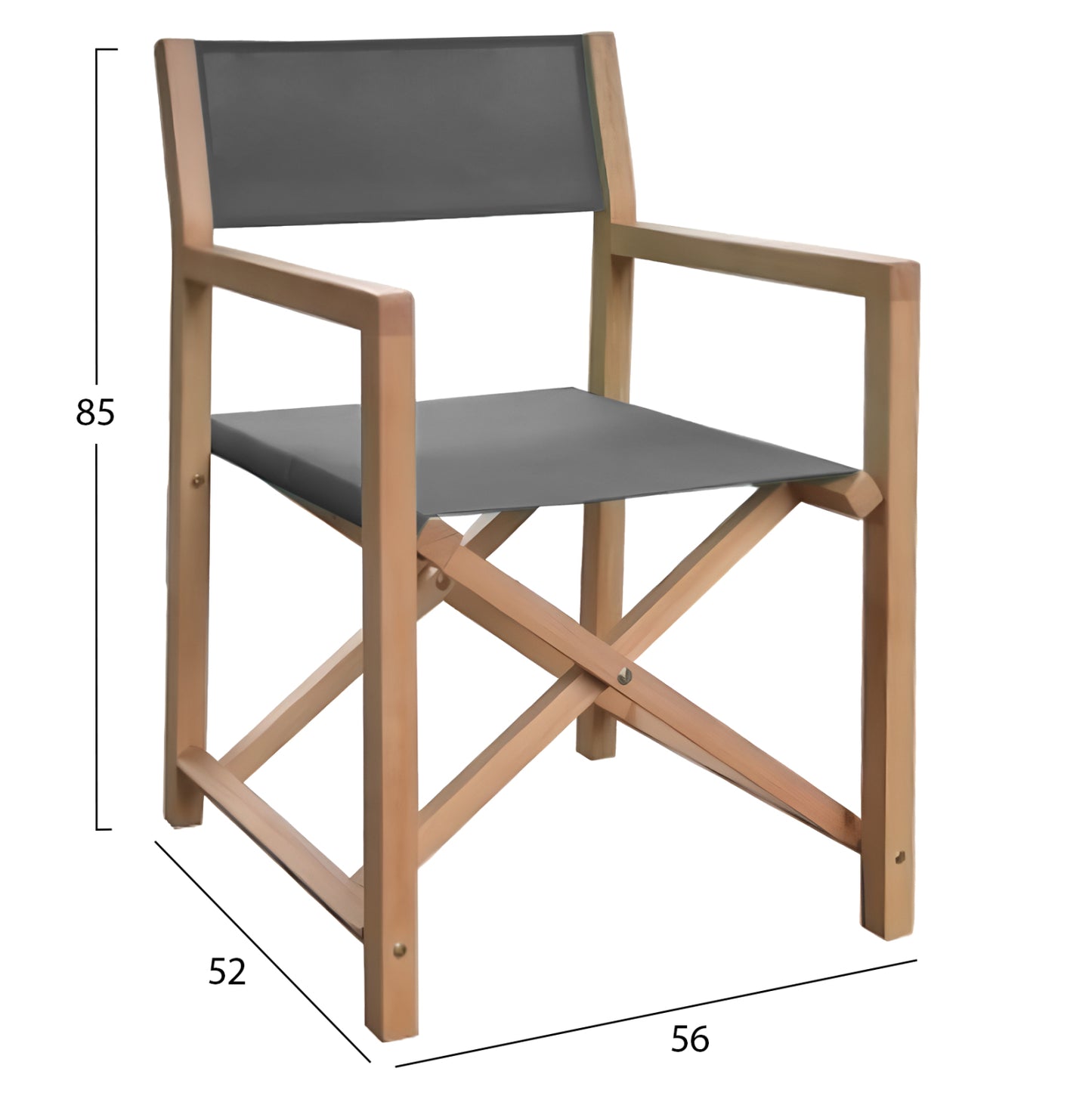Director's Chair Soul Hm6524.01 Acacia Wood In Natural--grey Textilene 54x51x84hcm.