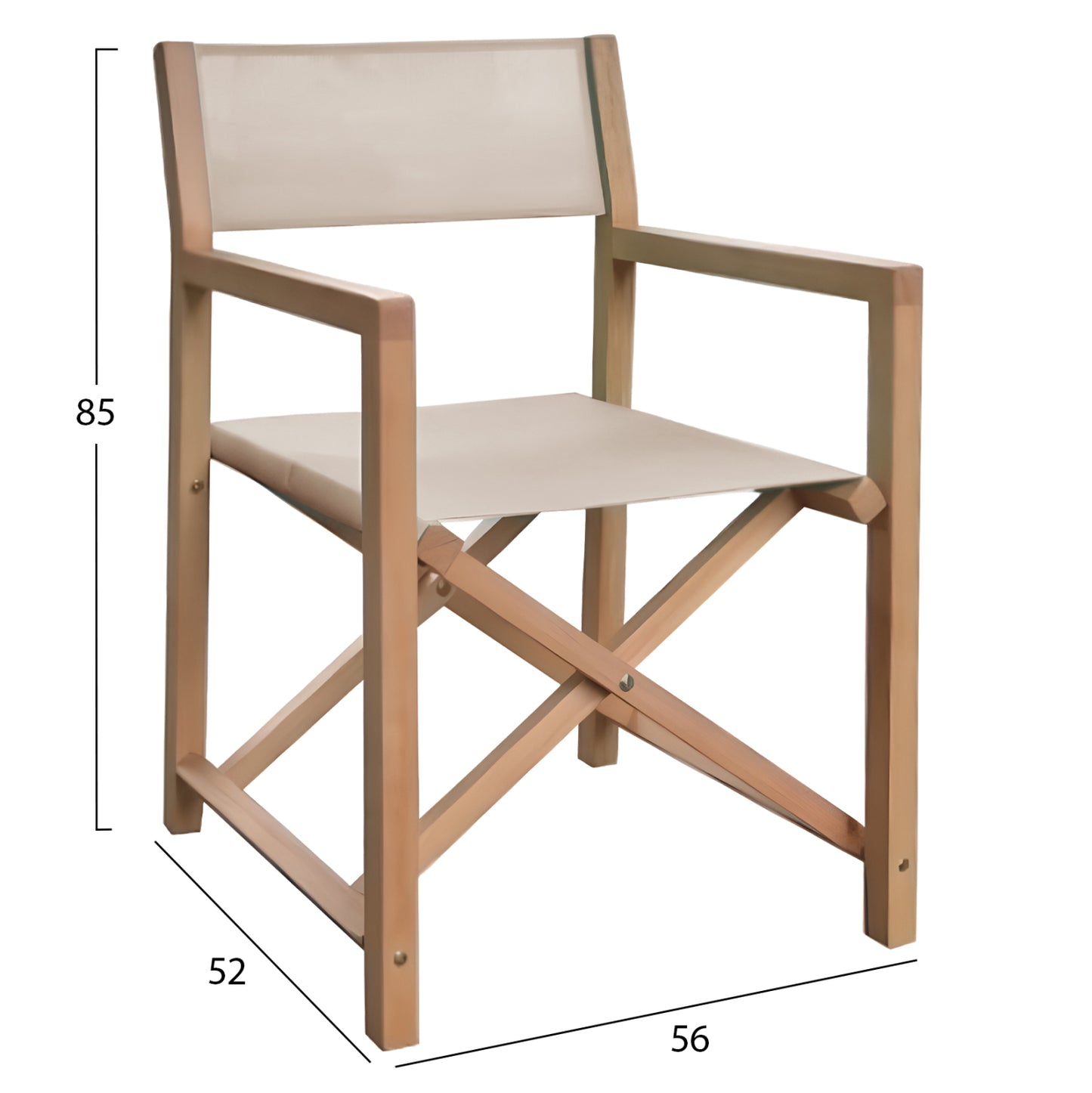 Director's Chair Soul Hm6524.04 Acacia Wood In Natural--beige Textilene 56x52x85hcm.