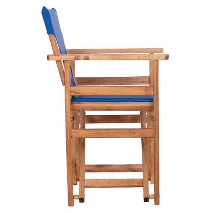 Director's Chair Limnos Hm10543.01 Beech Wood In Natural & Blue Textilene 57x54x88.5hcm.