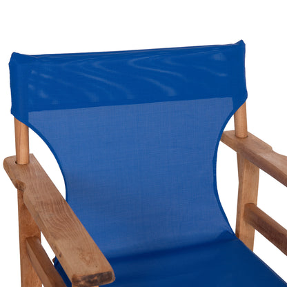 Director's Chair Limnos Hm10543.01 Beech Wood In Natural & Blue Textilene 57x54x88.5hcm.