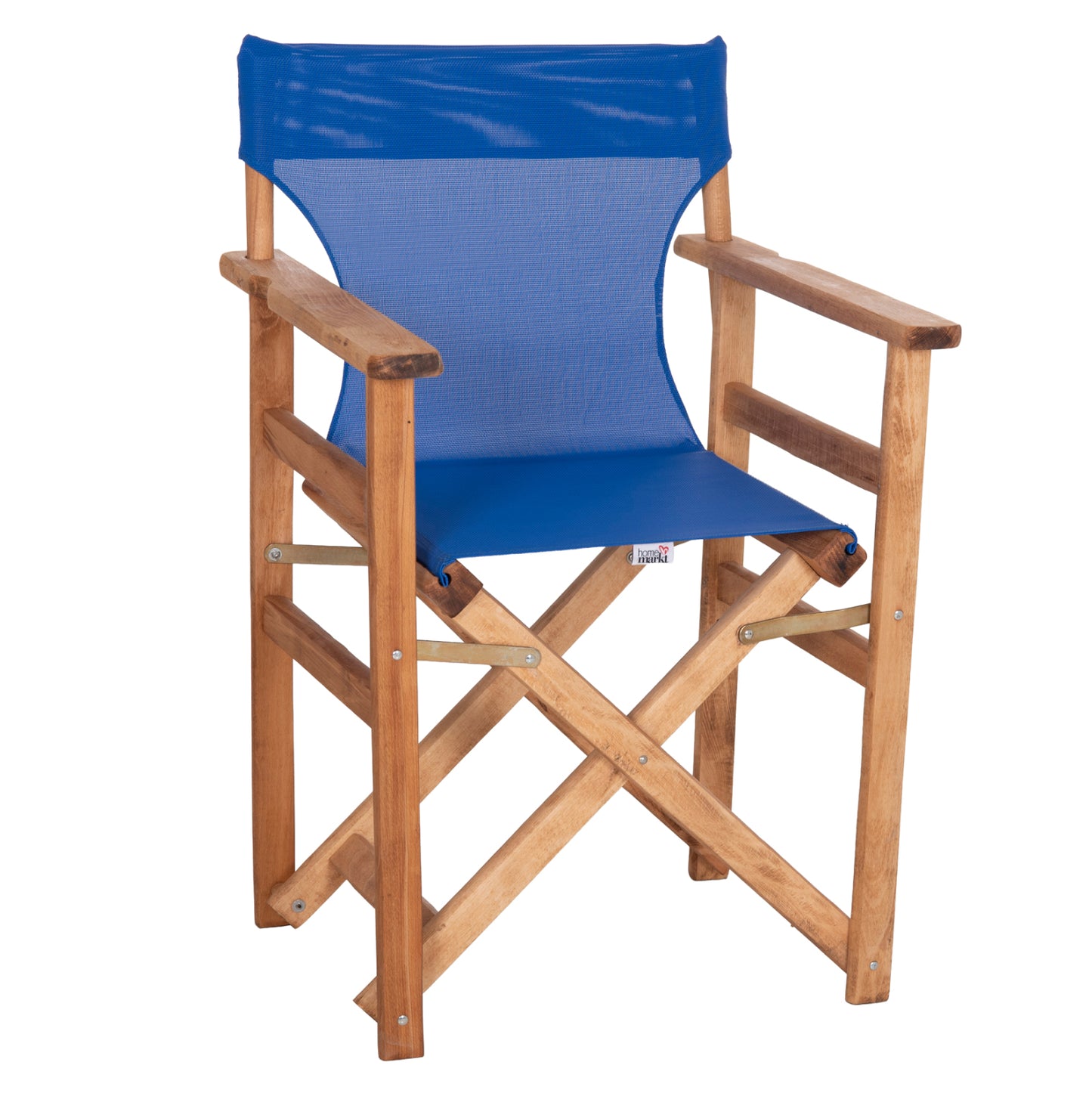 Director's Chair Limnos Hm10543.01 Beech Wood In Natural & Blue Textilene 57x54x88.5hcm.