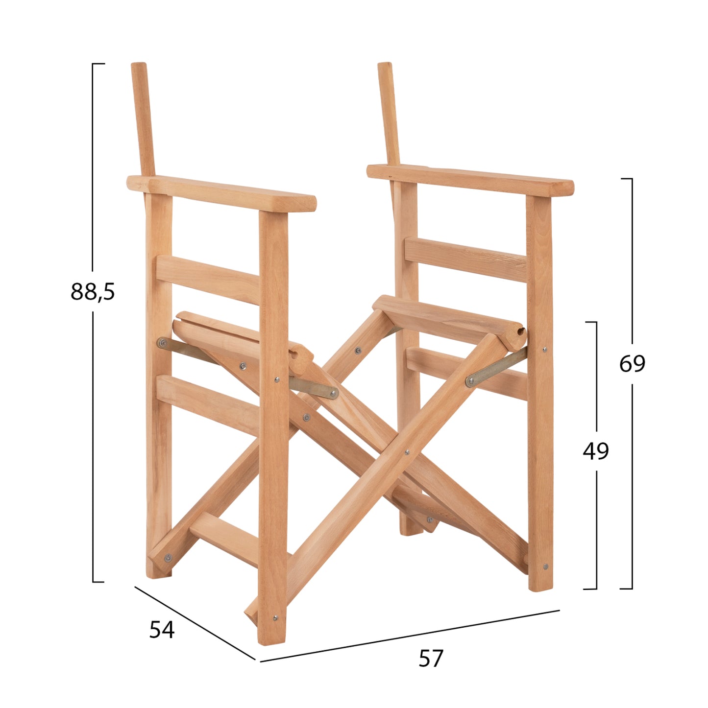 Director's Armchair Frame Natural Soaking Limnos Hm5574.04 57x54x88,5 Cm