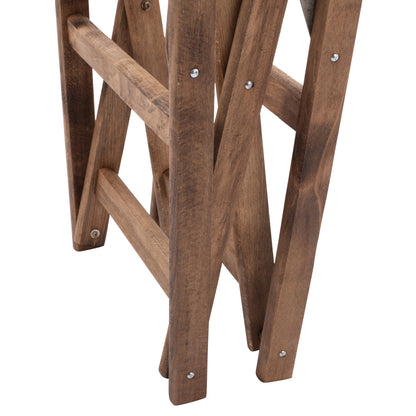 Director's Frame Armchair Limnos Walnut Impregnated Limnos Hm5574.01 57x54x88,5Η Cm