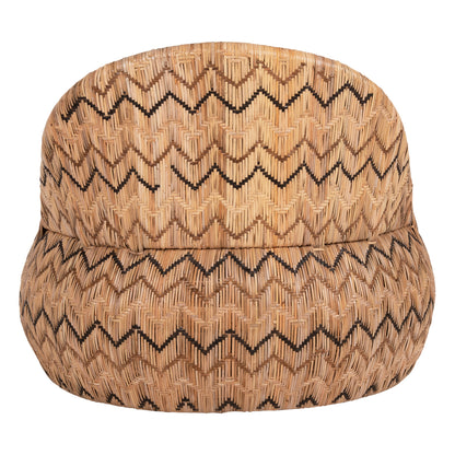 Armchair Round Ladlon Hm5992 Rattan In Natural-cushion In Ecru 97x97x76hcm.