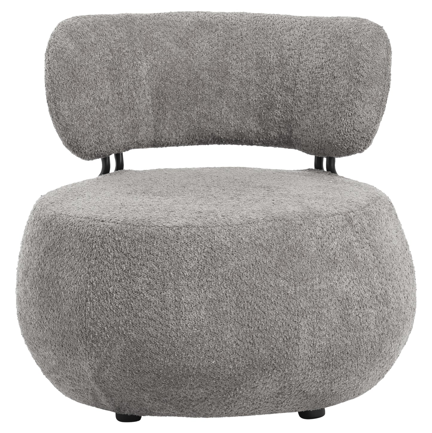 Lounge Chair Round Karsen Hm9598.01 Grey Boucle Fabric 75x75x75h Cm.