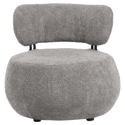 Lounge Chair Round Karsen Hm9598.01 Grey Boucle Fabric 75x75x75h Cm.