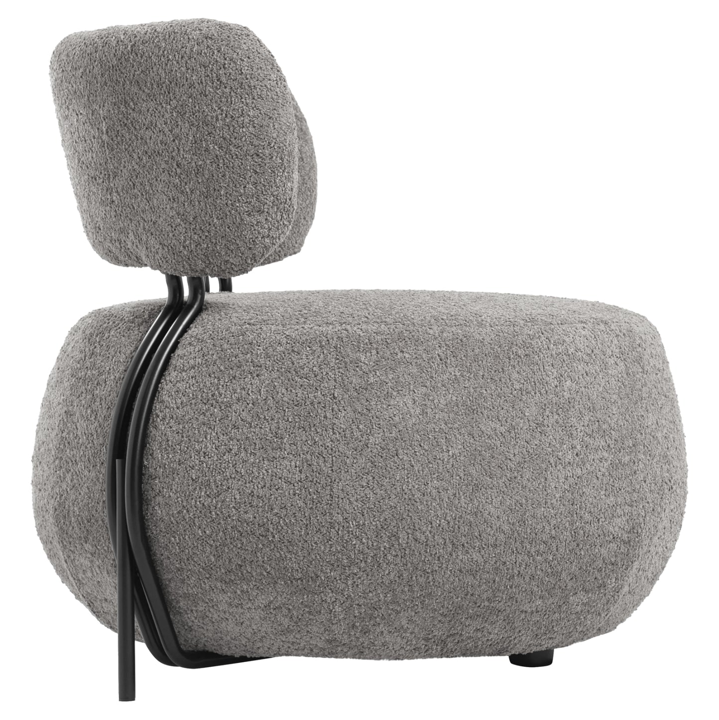 Lounge Chair Round Karsen Hm9598.01 Grey Boucle Fabric 75x75x75h Cm.