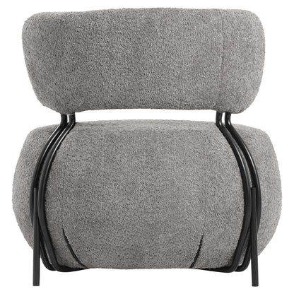 Lounge Chair Round Karsen Hm9598.01 Grey Boucle Fabric 75x75x75h Cm.