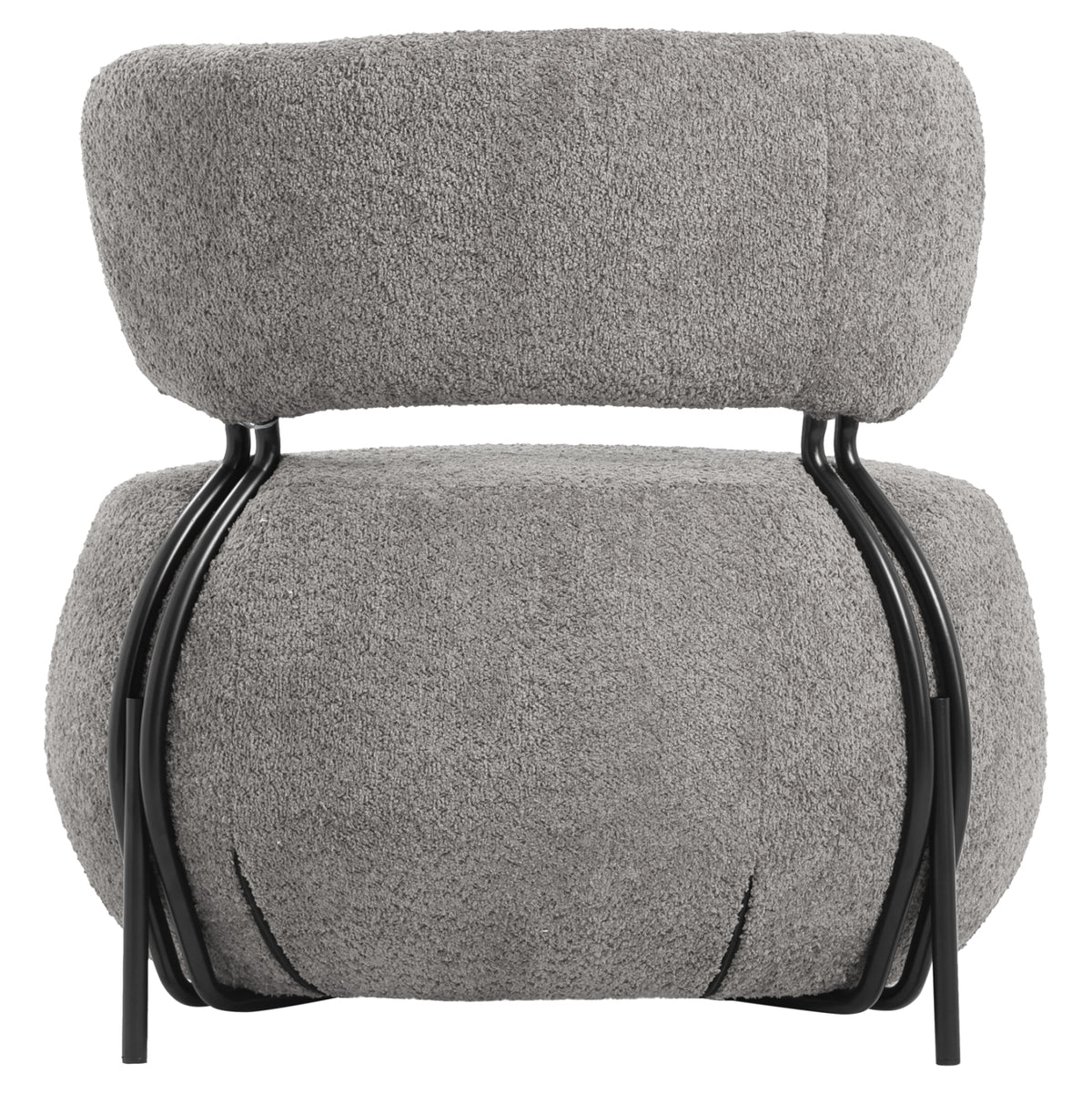Lounge Chair Round Karsen Hm9598.01 Grey Boucle Fabric 75x75x75h Cm.