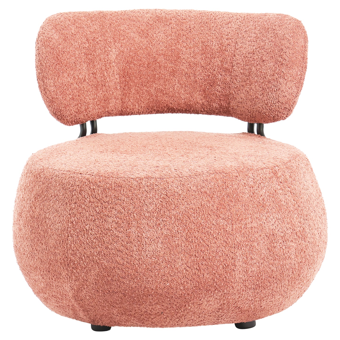 Lounge Chair Round Karsen Hm9598.02 Pink Boucle Fabric 75x75x75h Cm.