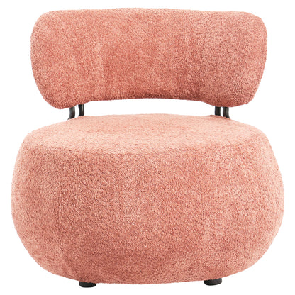 Lounge Chair Round Karsen Hm9598.02 Pink Boucle Fabric 75x75x75h Cm.