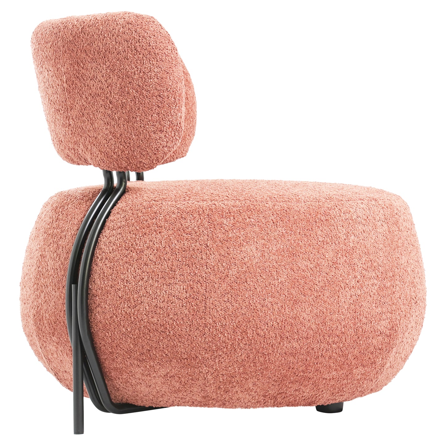 Lounge Chair Round Karsen Hm9598.02 Pink Boucle Fabric 75x75x75h Cm.