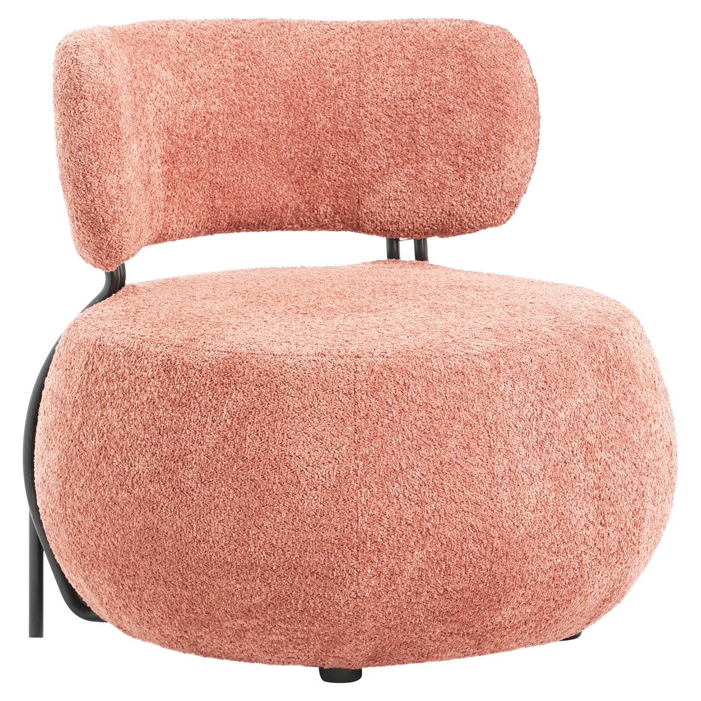 Lounge Chair Round Karsen Hm9598.02 Pink Boucle Fabric 75x75x75h Cm.