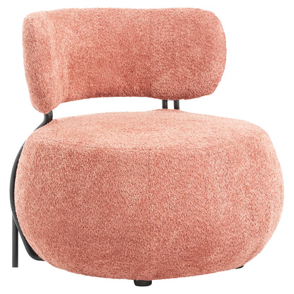 Lounge Chair Round Karsen Hm9598.02 Pink Boucle Fabric 75x75x75h Cm.
