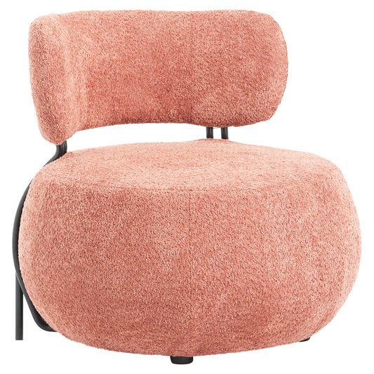 Lounge Chair Round Karsen Hm9598.02 Pink Boucle Fabric 75x75x75h Cm.