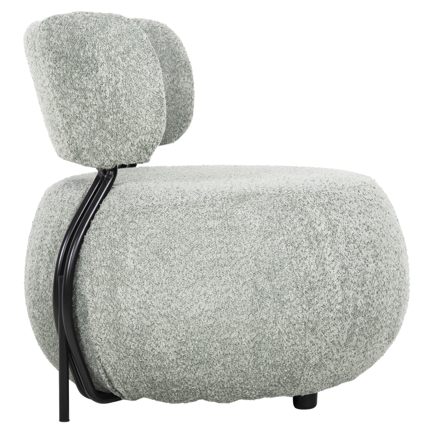 Lounge Chair Round Karsen Hm9598.05 Pistachio Green Boucle Fabric 75x75x75hcm.