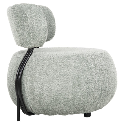 Lounge Chair Round Karsen Hm9598.05 Pistachio Green Boucle Fabric 75x75x75hcm.