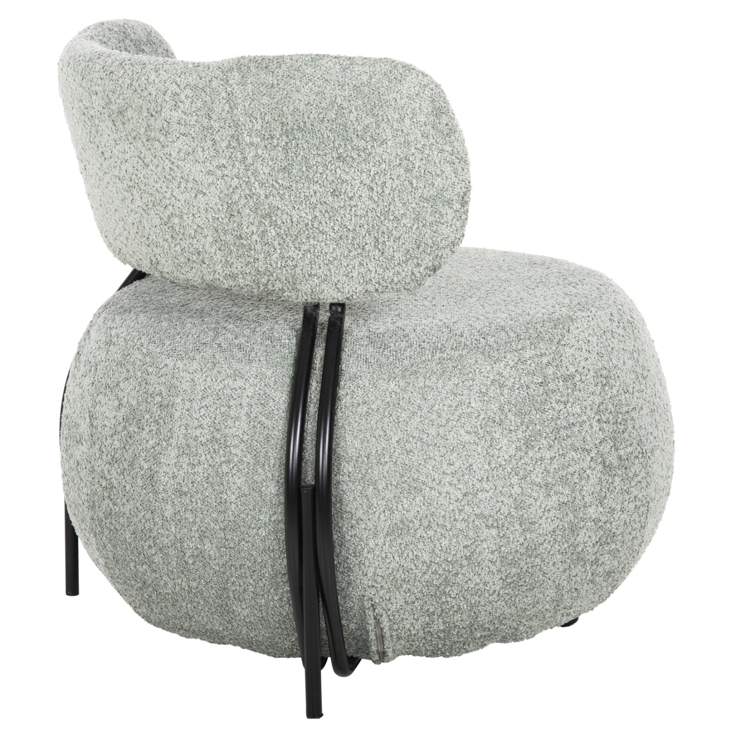 Lounge Chair Round Karsen Hm9598.05 Pistachio Green Boucle Fabric 75x75x75hcm.