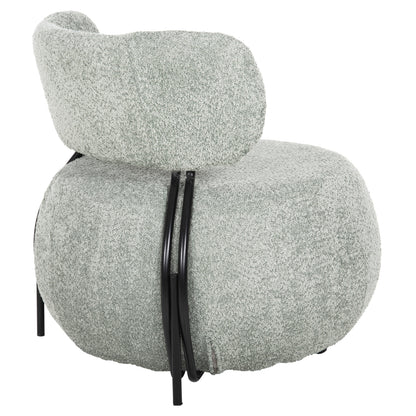 Lounge Chair Round Karsen Hm9598.05 Pistachio Green Boucle Fabric 75x75x75hcm.