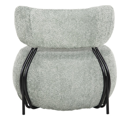 Lounge Chair Round Karsen Hm9598.05 Pistachio Green Boucle Fabric 75x75x75hcm.