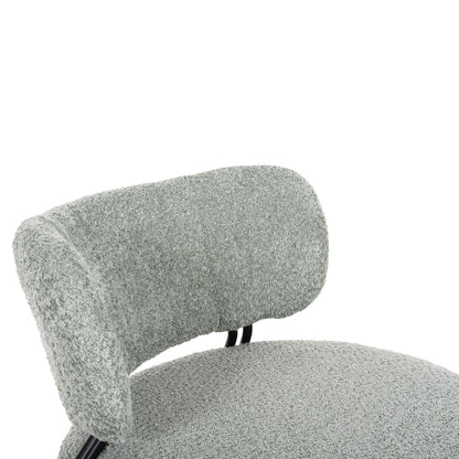 Lounge Chair Round Karsen Hm9598.05 Pistachio Green Boucle Fabric 75x75x75hcm.