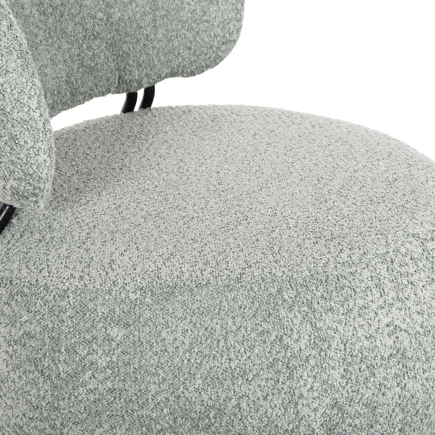 Lounge Chair Round Karsen Hm9598.05 Pistachio Green Boucle Fabric 75x75x75hcm.