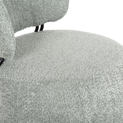 Lounge Chair Round Karsen Hm9598.05 Pistachio Green Boucle Fabric 75x75x75hcm.