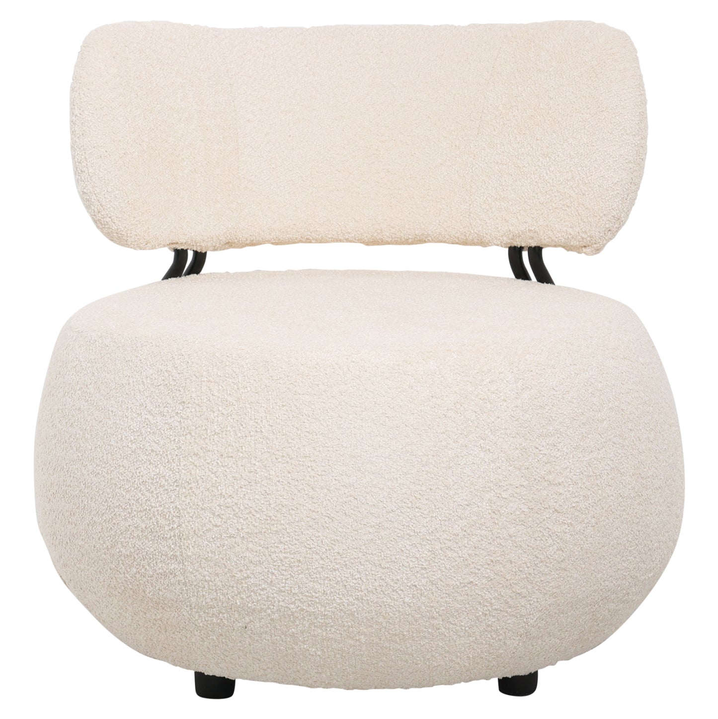 Lounge Chair Round Karsen Hm9598.06 Ecru Boucle Fabric 75x75x75h