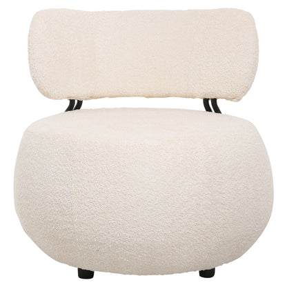 Lounge Chair Round Karsen Hm9598.06 Ecru Boucle Fabric 75x75x75h