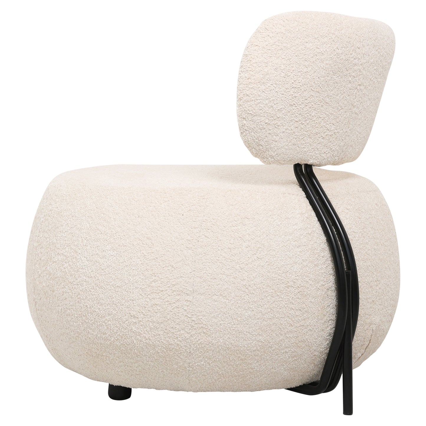 Lounge Chair Round Karsen Hm9598.06 Ecru Boucle Fabric 75x75x75h