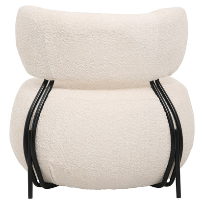 Lounge Chair Round Karsen Hm9598.06 Ecru Boucle Fabric 75x75x75h