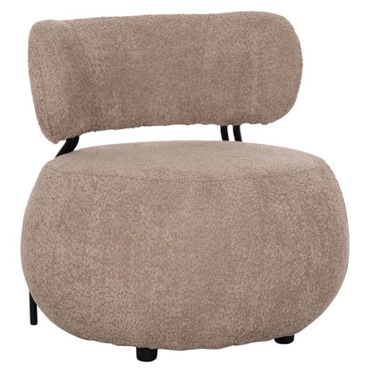 Lounge Chair Round Karsen Hm9598.08 Dark Beige Boucle Fabric 79x82x74hcm.