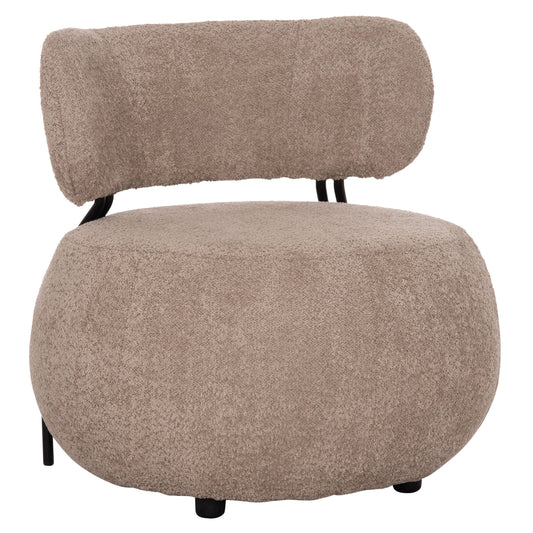 Lounge Chair Round Karsen Hm9598.08 Dark Beige Boucle Fabric 79x82x74hcm.