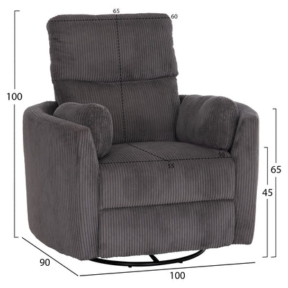 Armchair Relax/breastfeeding Velmora Hm3300.01 Grey Striped Fabric 100x90x100hcm.