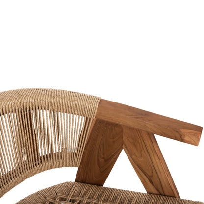 Dining Chair Brann Hm18238 Teak Wood In Natural-synthetic Rope 60x67x76hcm.