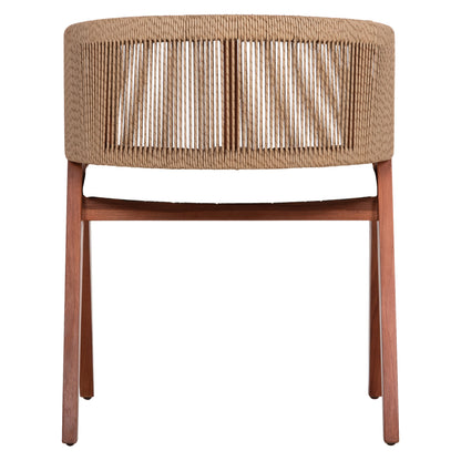 Dining Chair Brann Hm18238.12 Teak Wood-rope-ecru Pu 60x62x76hcm.