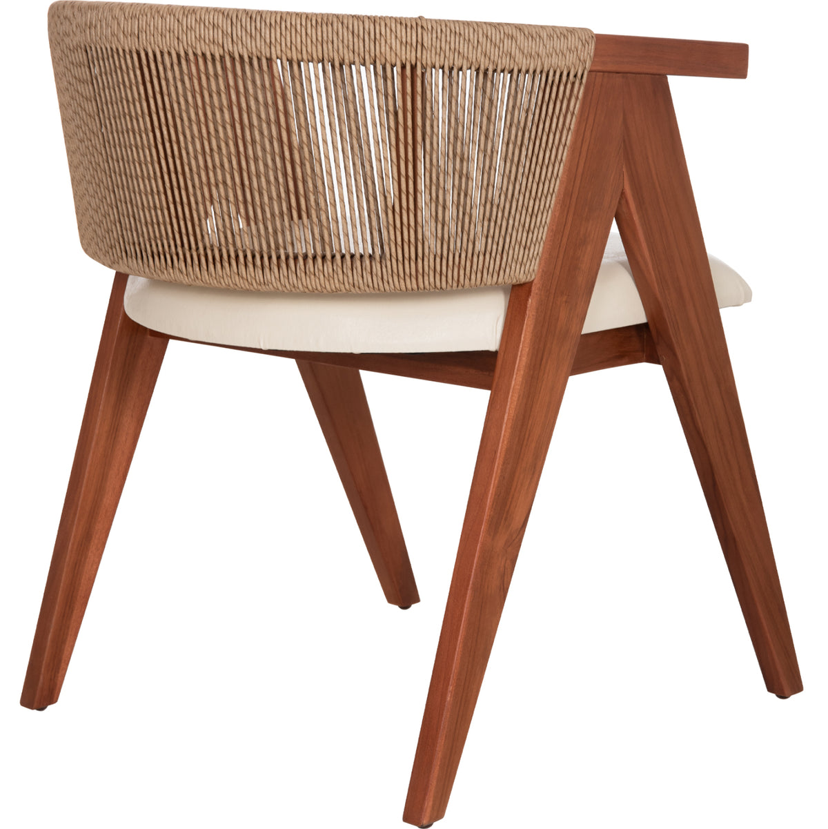 Dining Chair Brann Hm18238.12 Teak Wood-rope-ecru Pu 60x62x76hcm.