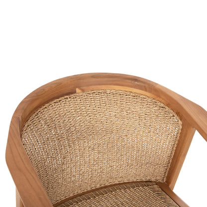 Dining Chair Renly Hm18239 Teak Wood In Natural-viro Rope 60x59x82hcm